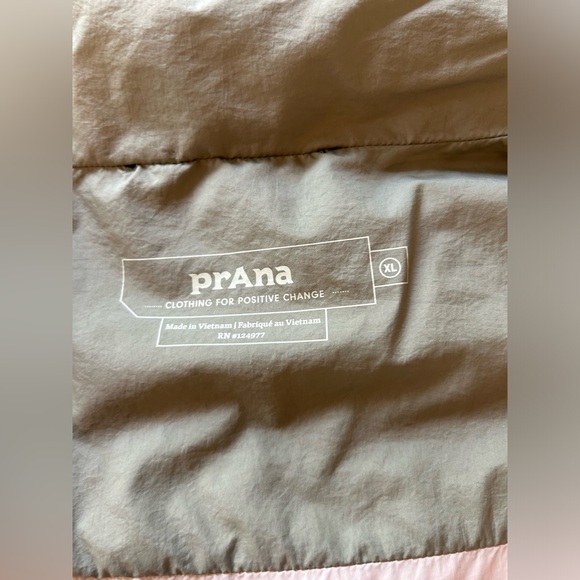 prAna Puffer Vest Responsible Duck Down Hellebore Sage Colorblock Women's XL - Picture 6 of 9